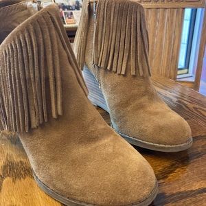Lucky Brand leather fringe bootie size 6.5